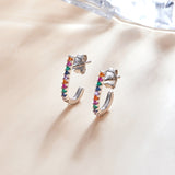 Christmas Cane Ear Studs Women Earrings 925 Sterling Silver