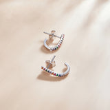 Christmas Cane Ear Studs Women Earrings 925 Sterling Silver