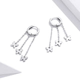 Tassel Butterfly Ear Stud Women Earrings 925 Sterling Silver