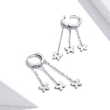 Tassel Butterfly Ear Stud Women Earrings 925 Sterling Silver