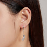 Tassel Butterfly Ear Stud Women Earrings 925 Sterling Silver