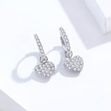 Heart-shaped Earrings Zircon Earrings Stud Earrings 925 Sterling Silver