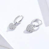 Heart-shaped Earrings Zircon Earrings Stud Earrings 925 Sterling Silver