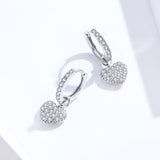 Heart-shaped Earrings Zircon Earrings Stud Earrings 925 Sterling Silver