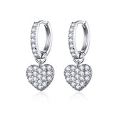 Heart-shaped Earrings Zircon Earrings Stud Earrings 925 Sterling Silver