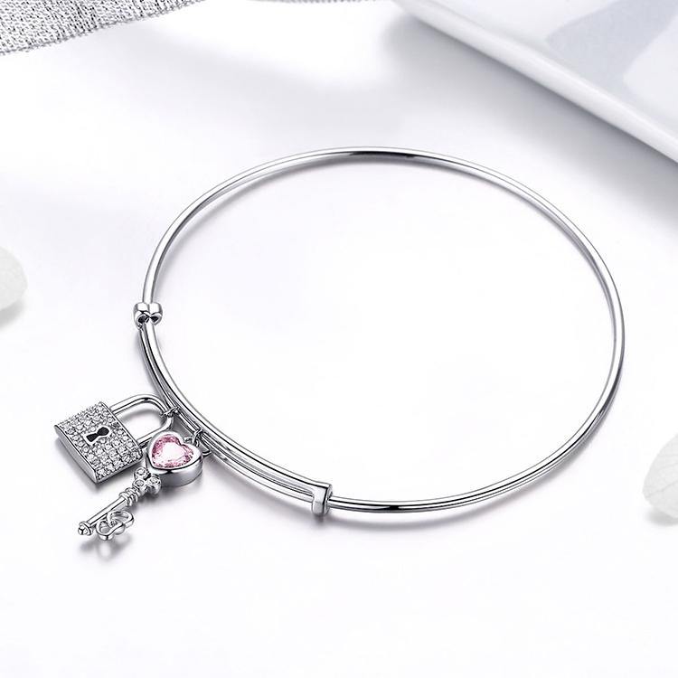 April Love Lock 925 Sterling Silver Bracelet - Aisllin Jewelry