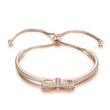 Sweet Bowknot Rose Gold 925 Sterling Silver Bracelet - Aisllin Jewelry