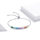 Bright Rainbow In The Sky 925 Sterling Silver Bracelet - Aisllin Jewelry