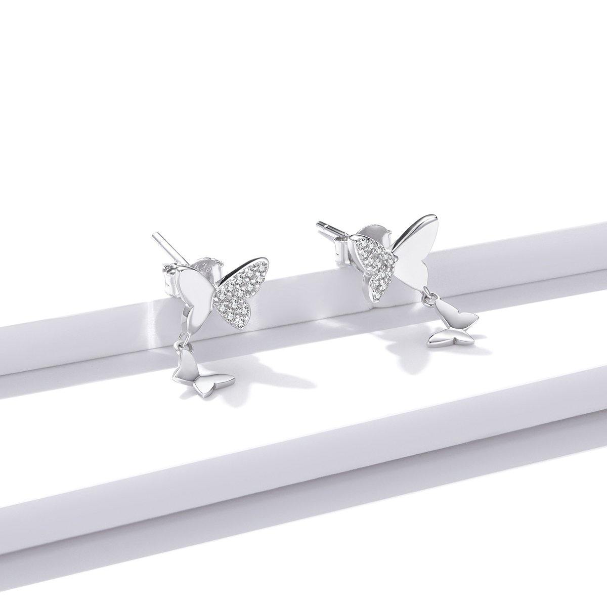 Lots of Butterflies 925 Sterling Silver Earrings - Aisllin Jewelry