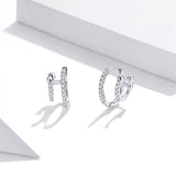 Double Ear Buckles 925 Sterling Silver Earrings - Aisllin Jewelry