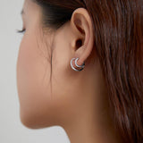 Double Ear Buckles 925 Sterling Silver Earrings - Aisllin Jewelry