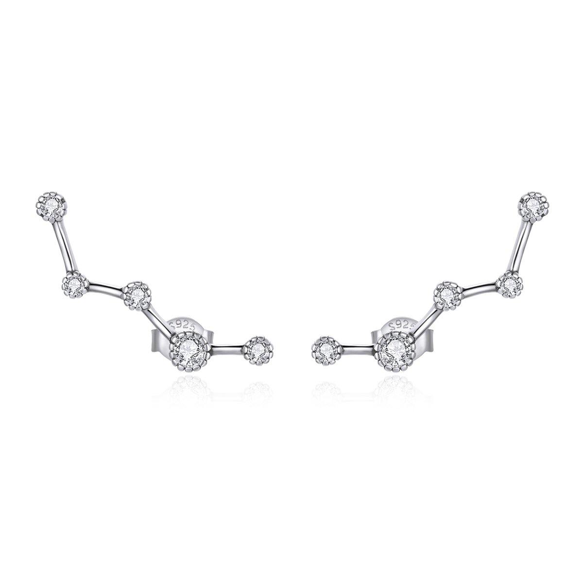 Shining Star Track 925 Sterling Silver Earrings - Aisllin Jewelry
