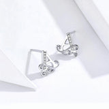 Letter A 925 Sterling Silver Earrings - Aisllin Jewelry