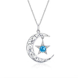 Starry Sky And Moon 925 Sterling Silver Necklace - Aisllin Jewelry
