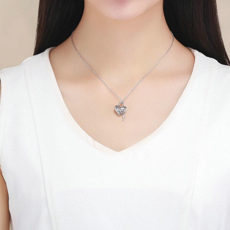 Luxury Heartslock 925 Sterling Silver Necklace - Aisllin Jewelry