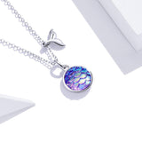 Purple Mermaid Tail 925 Sterling Silver Necklace - Aisllin Jewelry