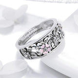 Lovely Daisy Flower 925 Sterling Silver Ring - Aisllin Jewelry
