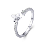 Dancing Butterfly 925 Sterling Silver Ring - Aisllin Jewelry