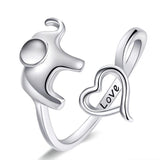 Elephant's Heart 925 Sterling Silver Ring - Aisllin Jewelry