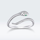 White Snake 925 Sterling Silver Ring - Aisllin Jewelry
