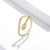 Gold Snake 925 Sterling Silver Ring - Aisllin Jewelry