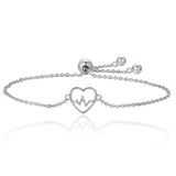The ECG of Love 925 Sterling Silver Bracelet - Aisllin Jewelry