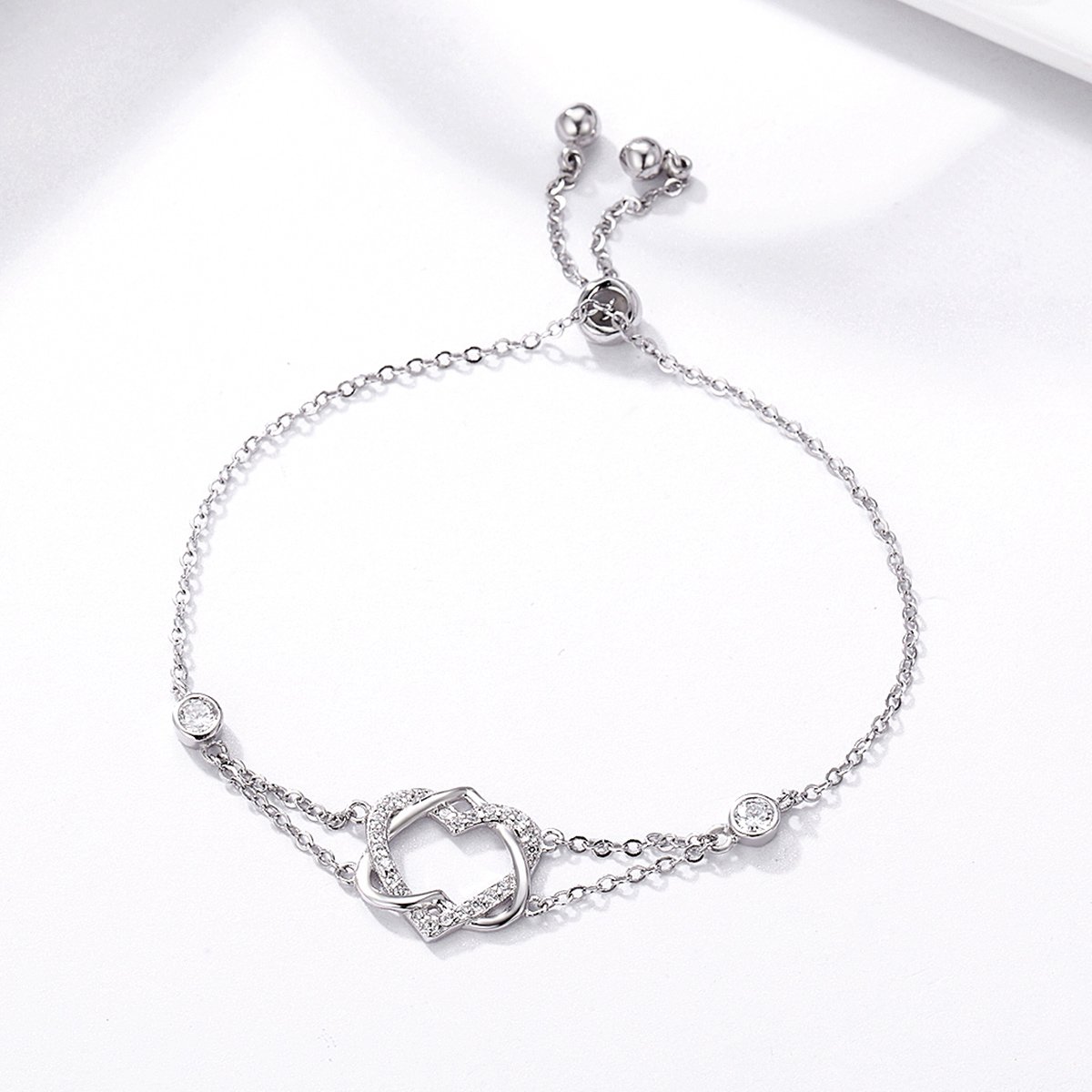 Twisted Double Heart Luxury 925 Sterling Silver Bracelet - Aisllin Jewelry