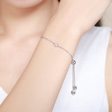 Heart Adjustable Chain Elegant 925 Sterling Silver Bracelet - Aisllin Jewelry