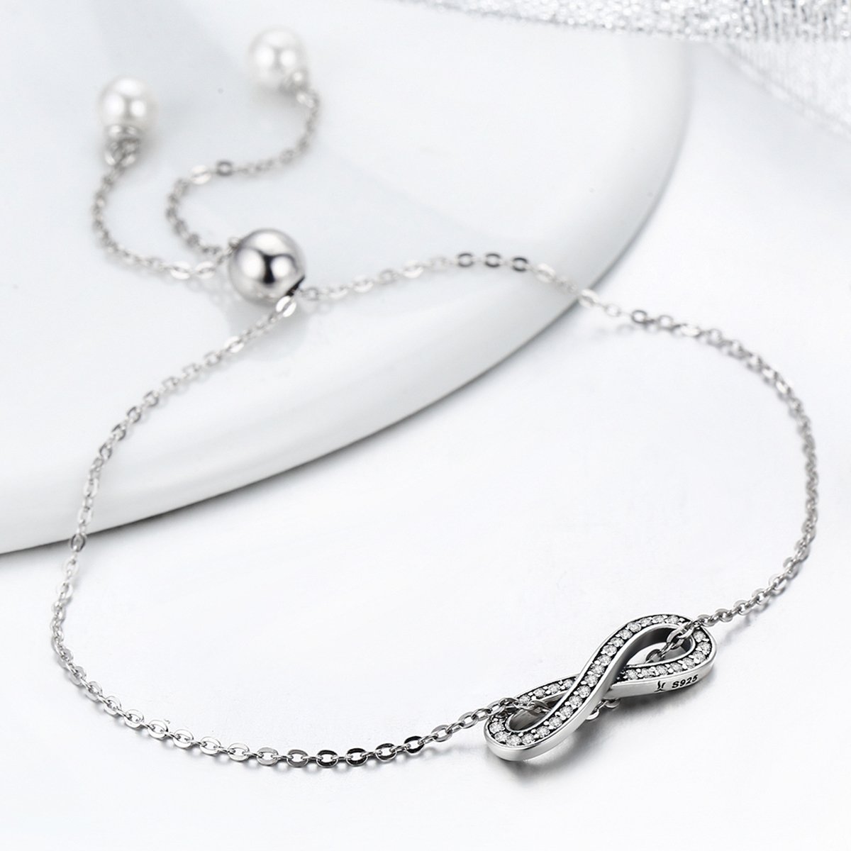 Infinity Love Elegant 925 Sterling Silver Bracelet - Aisllin Jewelry