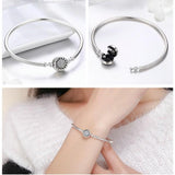Bright Heart Snake Chain 925 Sterling Silver Bracelet - Aisllin Jewelry