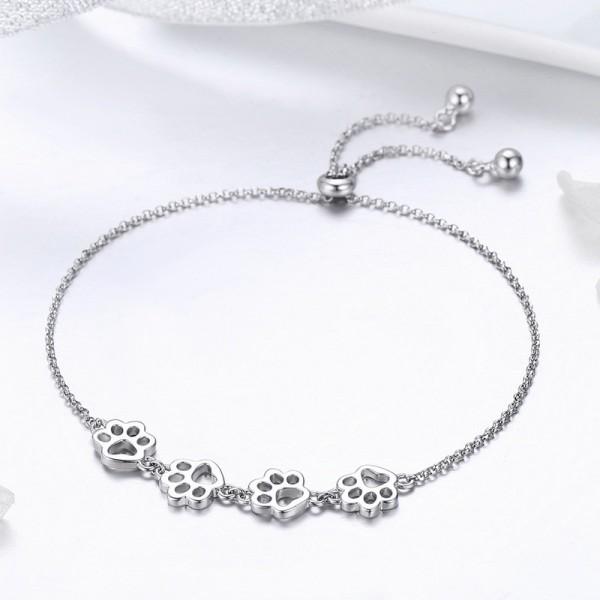 Animal Footprints Chain Lovely 925 Sterling Silver Bracelet - Aisllin Jewelry