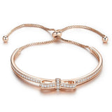 Sweet Bowknot Rose Gold 925 Sterling Silver Bracelet - Aisllin Jewelry
