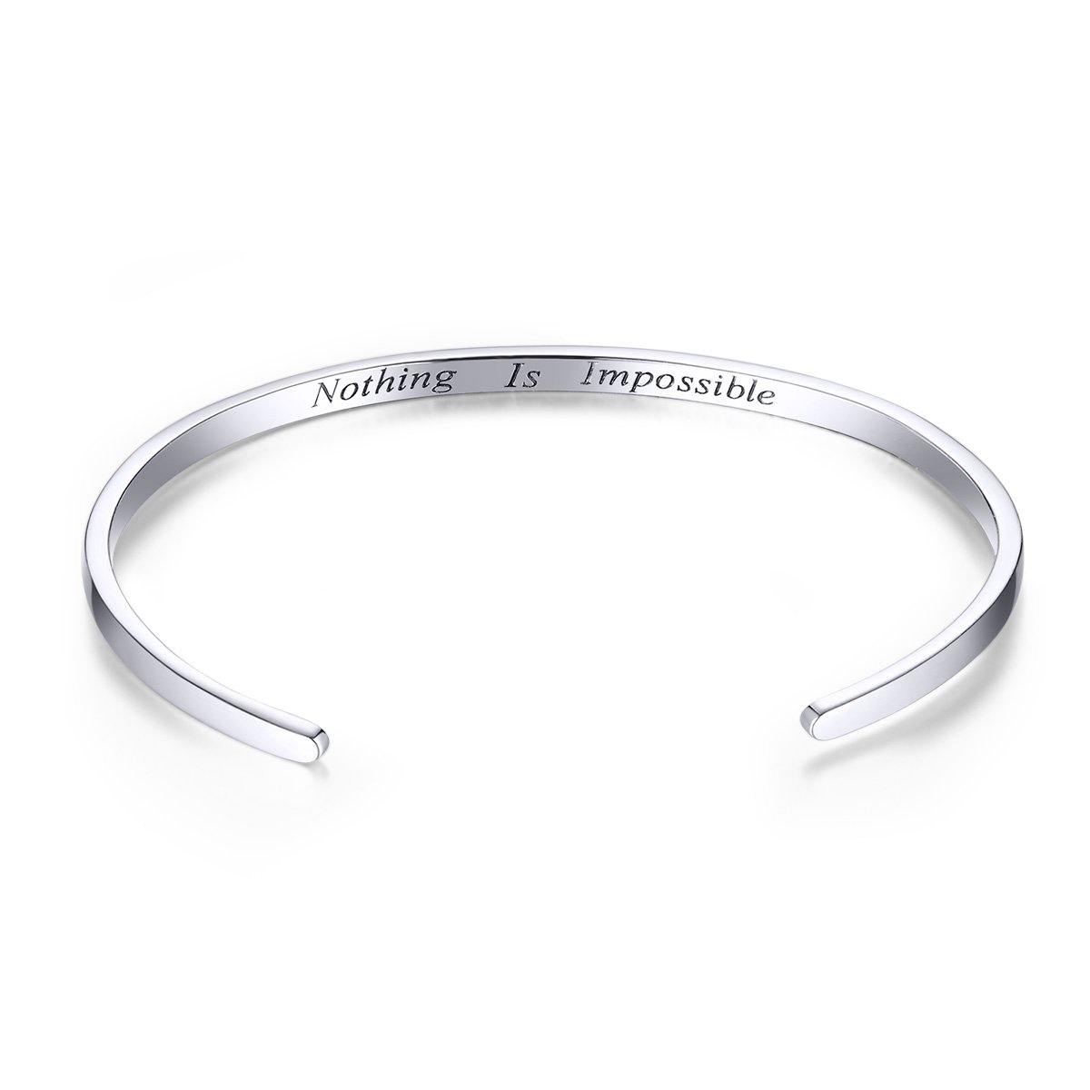 Nothing Is Impossible 925 Sterling Silver Bracelet - Aisllin Jewelry