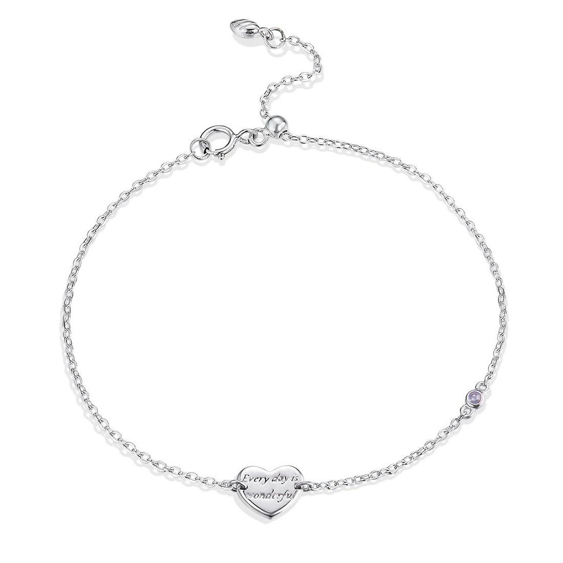 Simple Heart 925 Sterling Silver Bracelet - Aisllin Jewelry