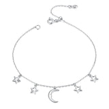 Moon and Stars 925 Sterling Silver Bracelet