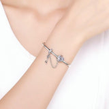 Love Key Heart Luxury 925 Sterling Silver Bracelet - Aisllin Jewelry