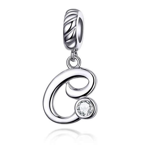 Proprietary Letter C 925 Sterling Silver Charm - Aisllin Jewelry