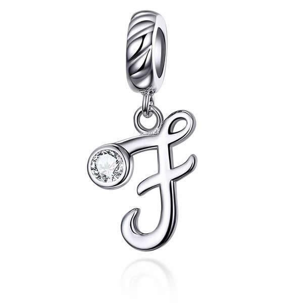 Proprietary Letter F 925 Sterling Silver Charm - Aisllin Jewelry
