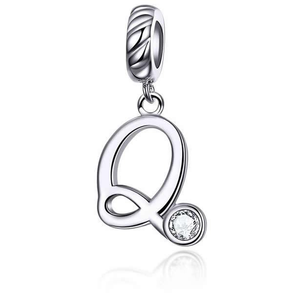 Proprietary Letter Q 925 Sterling Silver Charm - Aisllin Jewelry