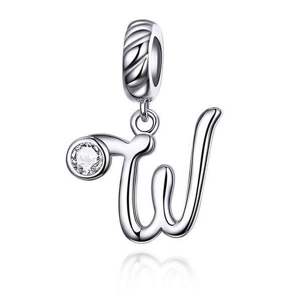 Proprietary Letter W 925 Sterling Silver Charm - Aisllin Jewelry