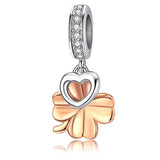 Clover Rose Gold Elegant 925 Sterling Silver Charm - Aisllin Jewelry