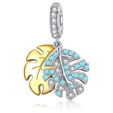 Gold Leaves Elegant 925 Sterling Silver Charm - Aisllin Jewelry
