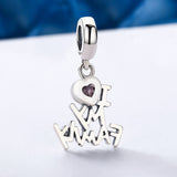 I Love My Family Heart Elegant 925 Sterling Silver Charm - Aisllin Jewelry