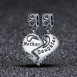 Mother And Daughter Love Forever 925 Sterling Silver Charm - Aisllin Jewelry