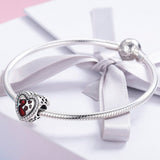 Mother's Love Heart Elegant 925 Sterling Silver Charm - Aisllin Jewelry