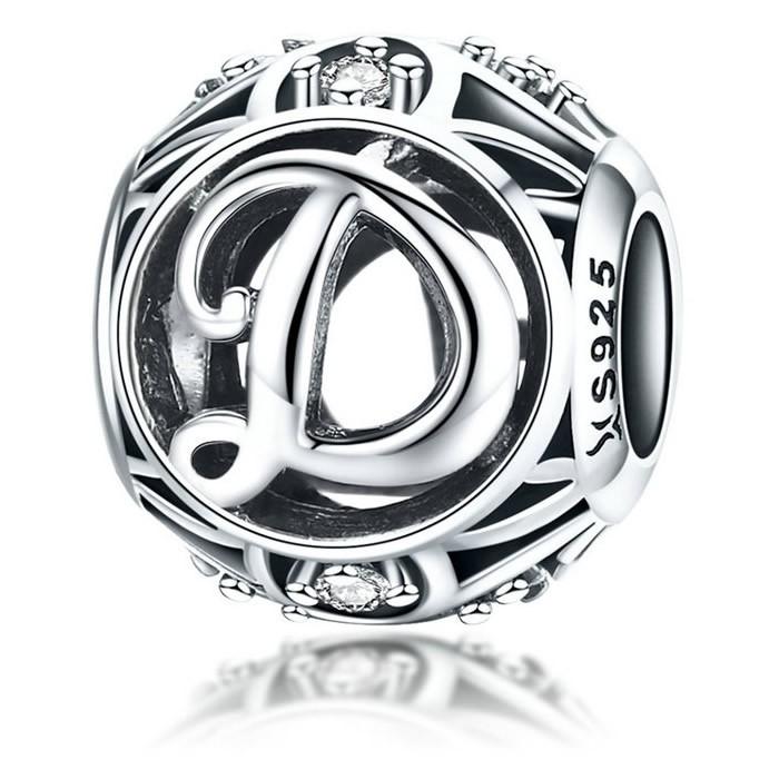 Letter D Elegant 925 Sterling Silver Charm - Aisllin Jewelry