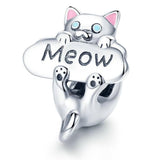 Naughty Cat Elegant 925 Sterling Silver Charm - Aisllin Jewelry