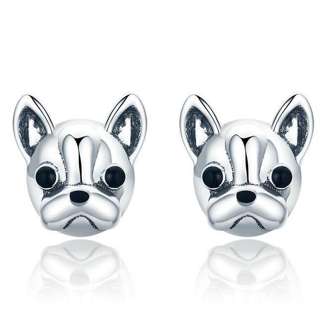 Cute Dog 925 Sterling Silver Earrings - Aisllin Jewelry