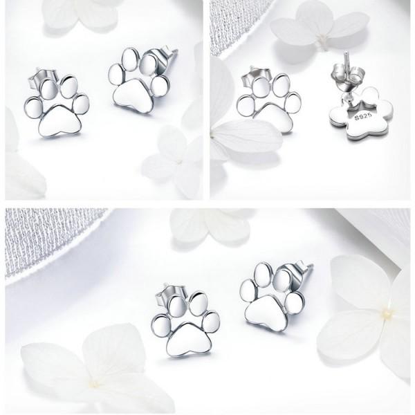 Lovely Dog's Footprints 925 Sterling Silver Earrings - Aisllin Jewelry