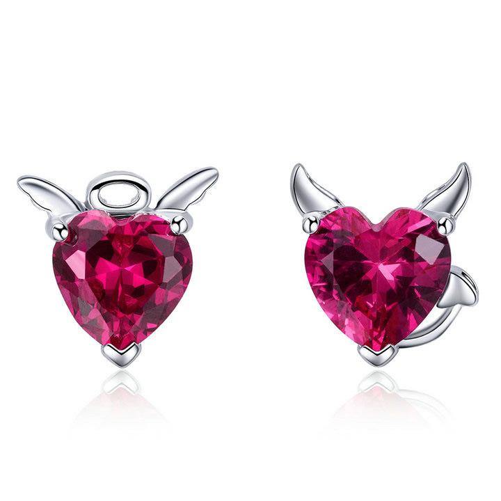Angel And Devil 925 Sterling Silver Earrings - Aisllin Jewelry